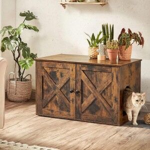 Cat Litter Box Furniture with Removable Divider